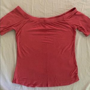 Cute ribbed off the shoulder shirt